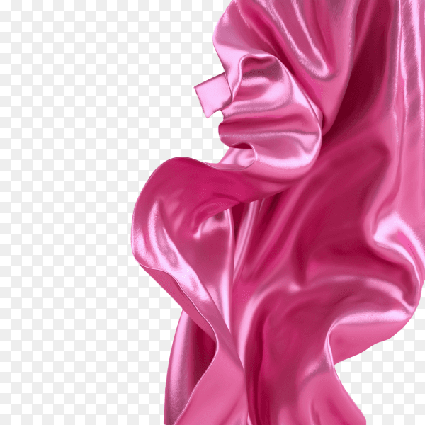 3d rendering illustration of soft cloth metallic pink material on transparent background PNG