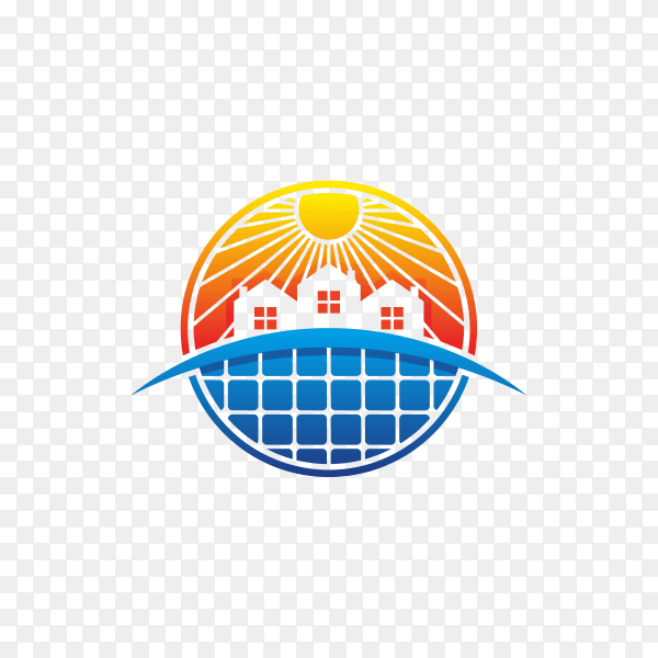 Abstract modern solar energy logo design premium vector PNG