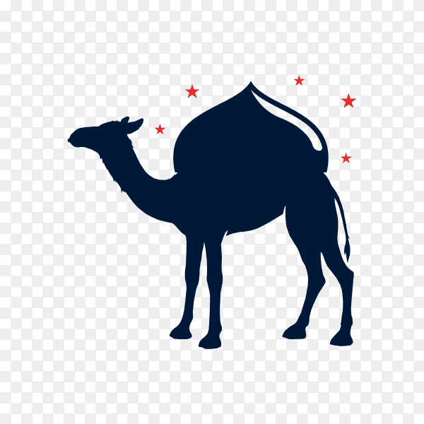 Arabic camel logo design isolated on transparent background PNG