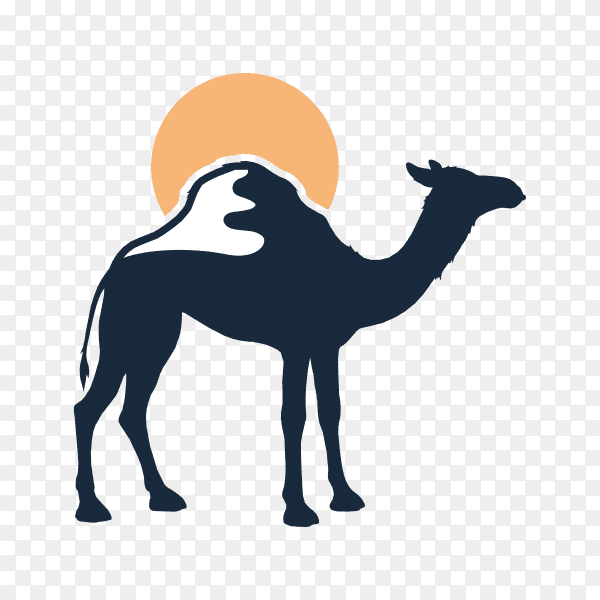 Arabic camel logo design on transparent background PNG