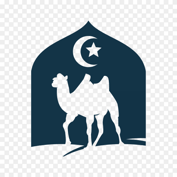 Arabic camel logo design template on transparent background PNG