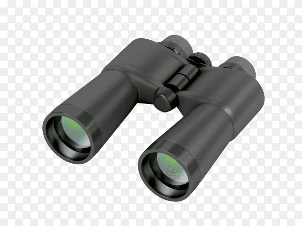 Black binoculars isolated on transparent background PNG