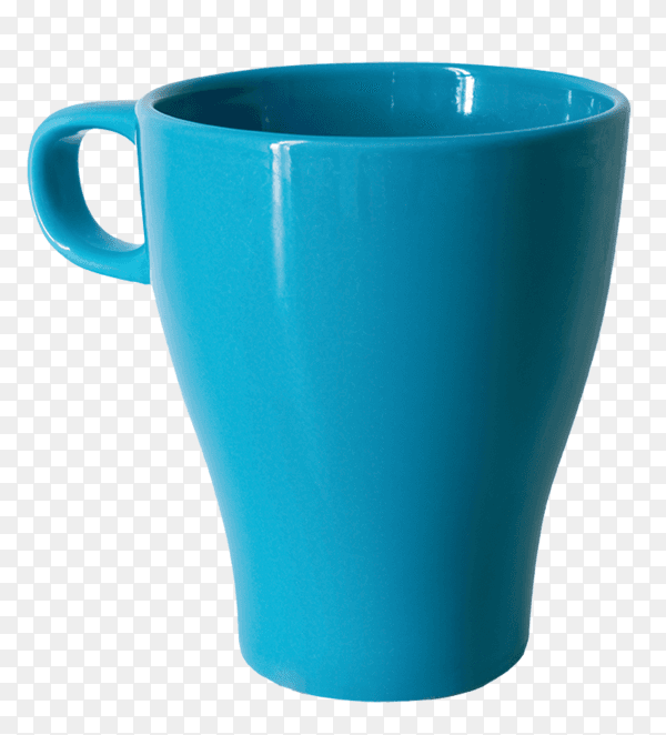 Blue cup isolated on transparent background PNG