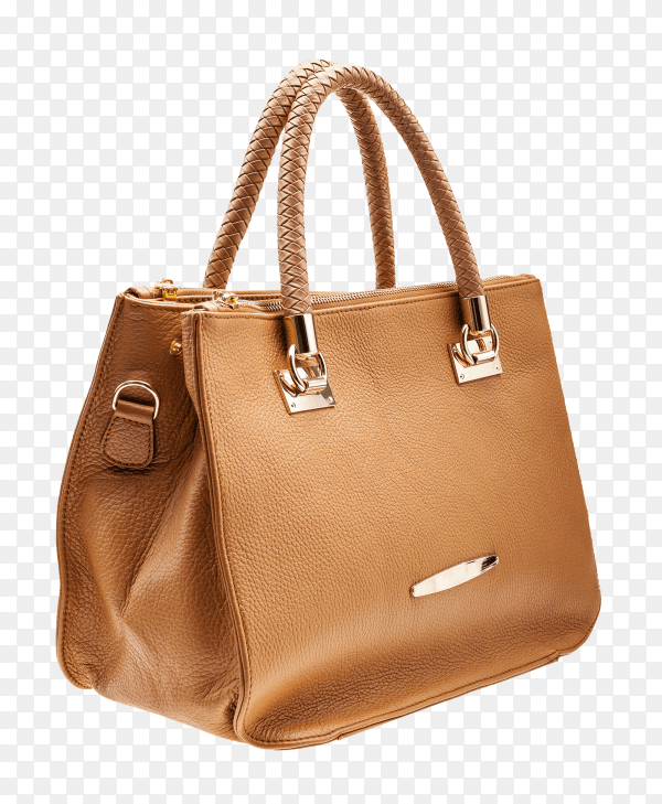 Brown women bag isolated on transparent background PNG