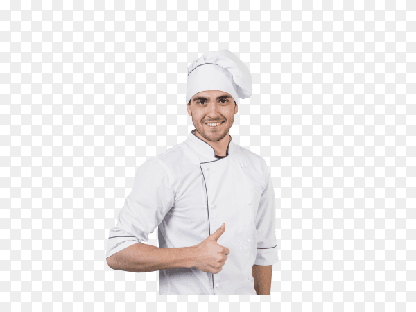 Chef with thumb up on transparent background PNG