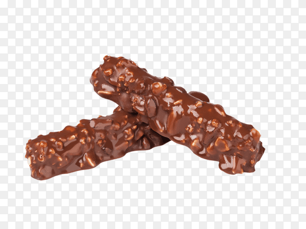 Chocolate bar with nuts isolated on transparent background PNG
