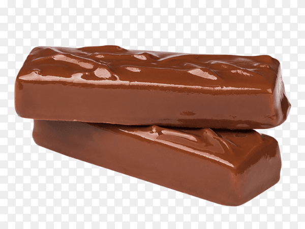 Closeup of chocolate bar on transparent background PNG