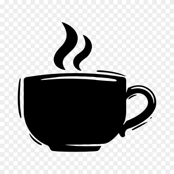 Coffee logo design on transparent background PNG
