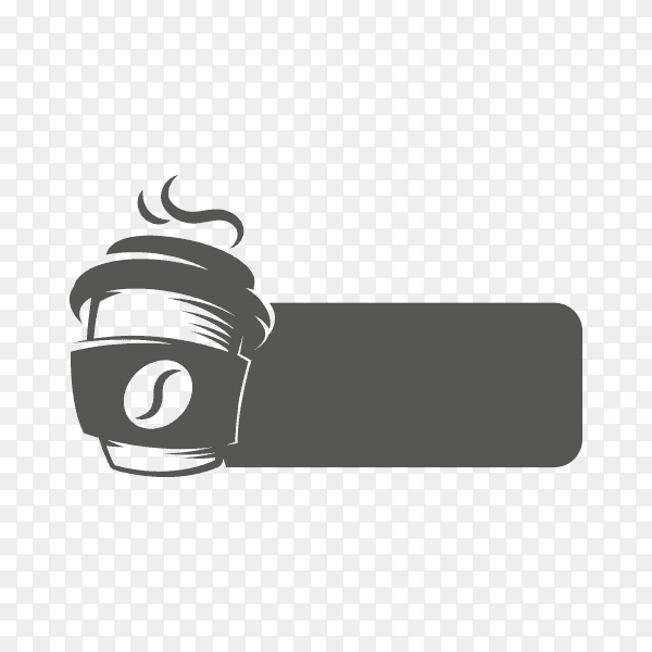 Coffee logo design symbol on transparent background PNG