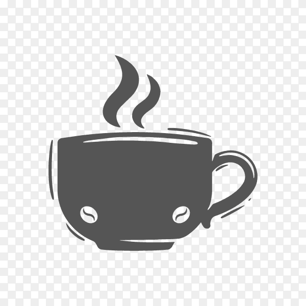 Coffee logo illustration on transparent background PNG