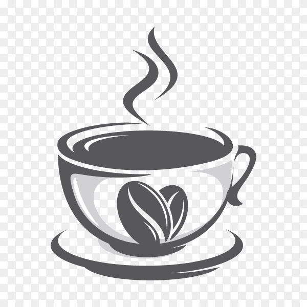 Coffee logo template on transparent background PNG