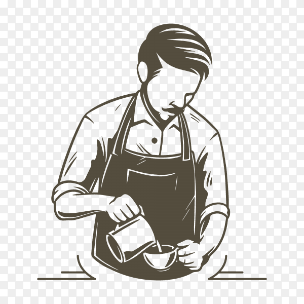 Coffee or bartender logo on transparent background PNG