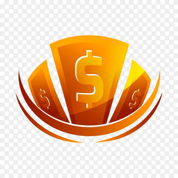 Creative money logo design on transparent background PNG