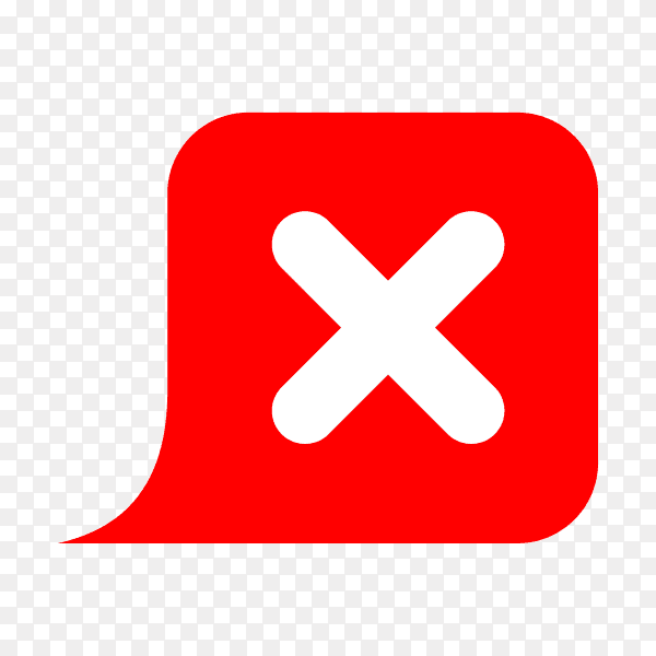 Cross red icon isolated on transparent background PNG