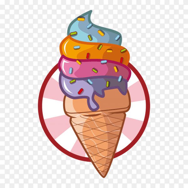 Delicious ice cream cartoon on transparent background PNG