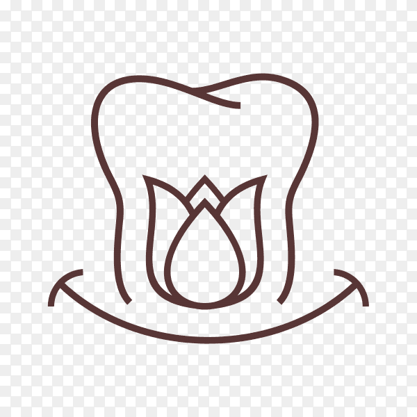 Dental logo template on transparent background PNG