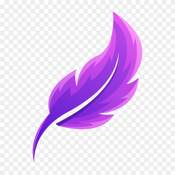 Feather logo design template on transparent background PNG