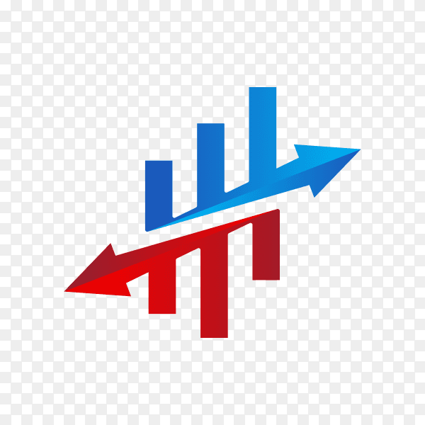 Finance chart logo design on transparent background PNG