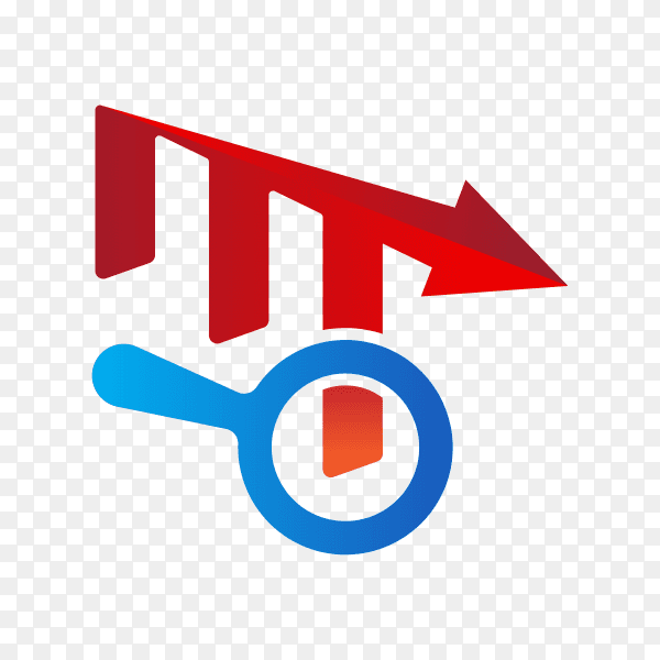 Finance chart logo illustration on transparent background PNG
