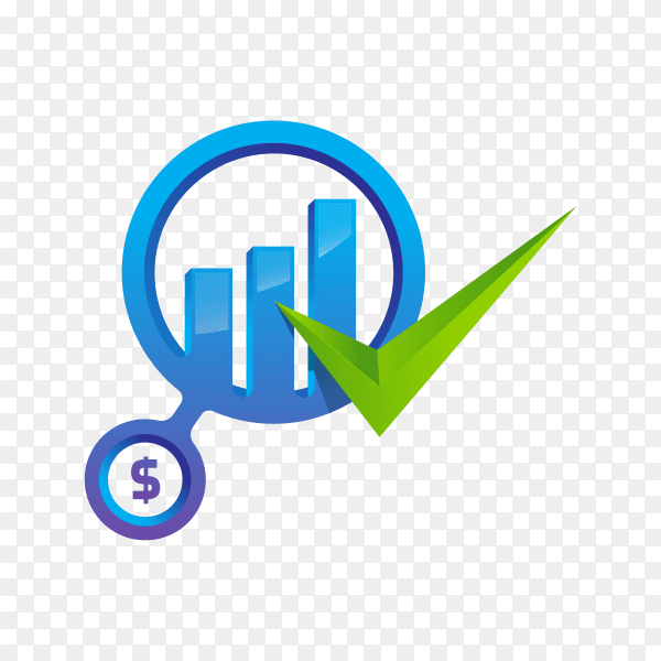 Finance chart logo symbol on transparent background PNG