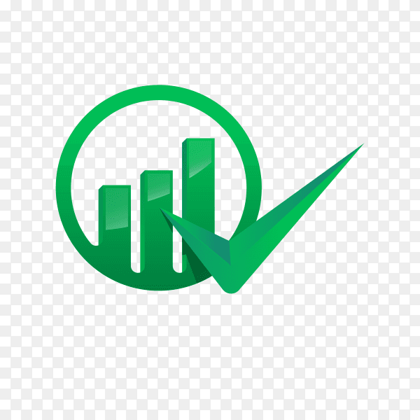 Finance chart logo template on transparent PNG