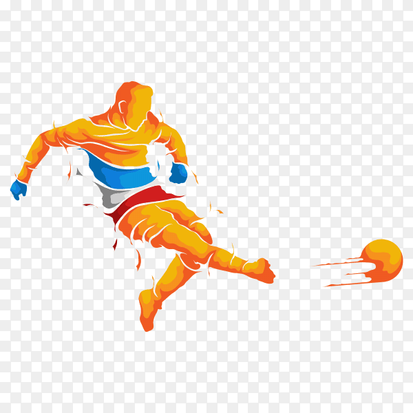 Football spirit silhouette on transparent background PNG