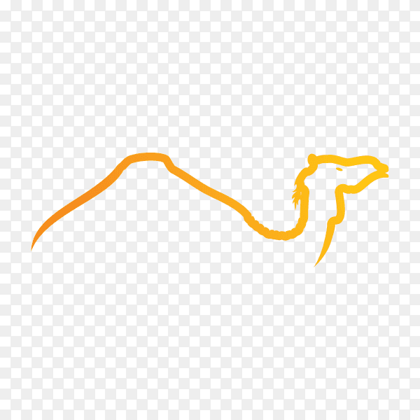 Hand drawn Camel logo design template on transparent background PNG