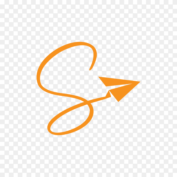Initial s logo with travel on transparent background PNG