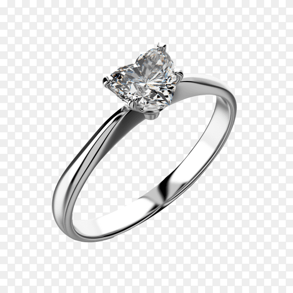 Jewelry diamond ring on transparent background PNG
