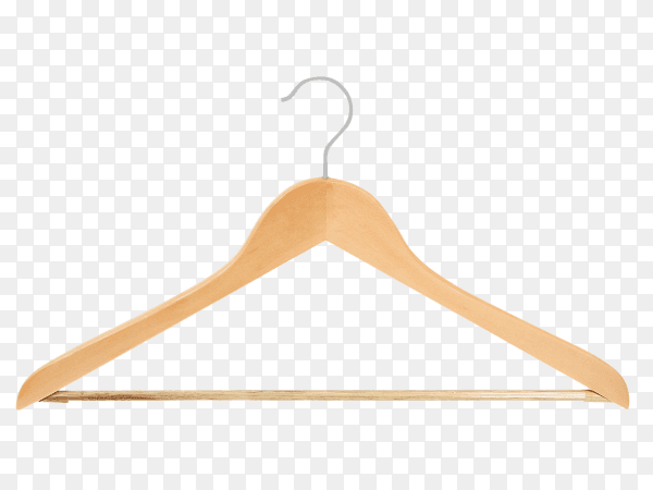Light wooden clothes hanger on transparent background PNG