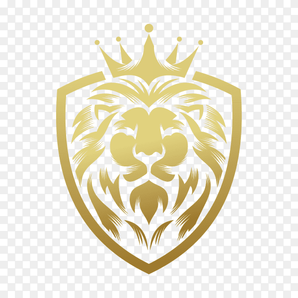 Lion king logo design template on transparent background PNG