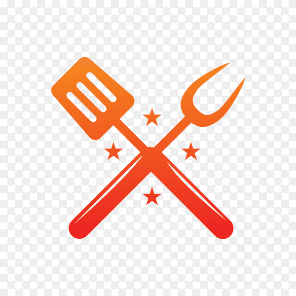 Modern barbecue label design on transparent background PNG