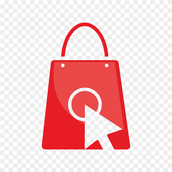 Online shop logo template on transparent background PNG