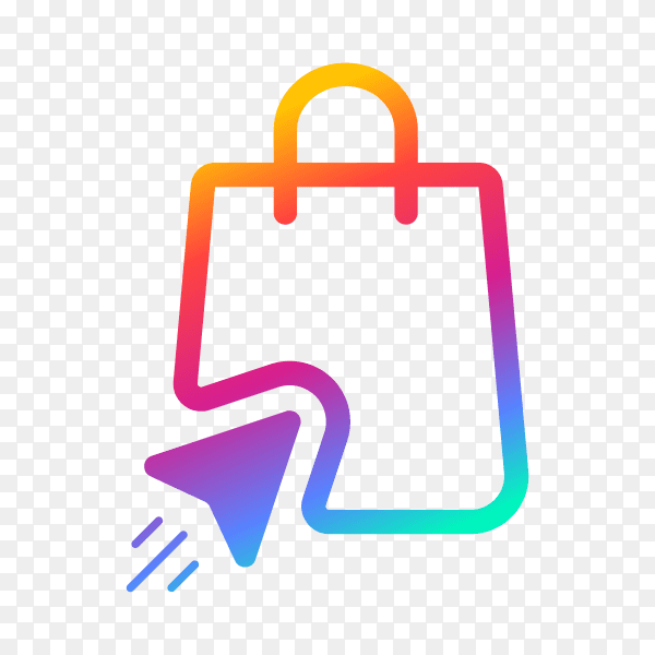Online shopping logo design template on transparent background PNG