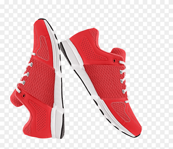 Red man shoes on transparent background PNG