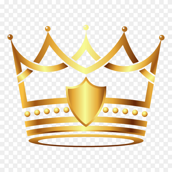 Royal crown king queen logo template on transparent background PNG