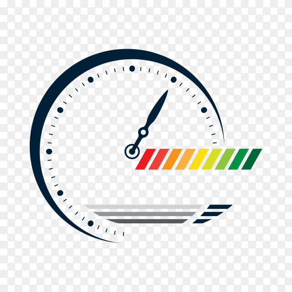 Service assistance label with clock on transparent PNG