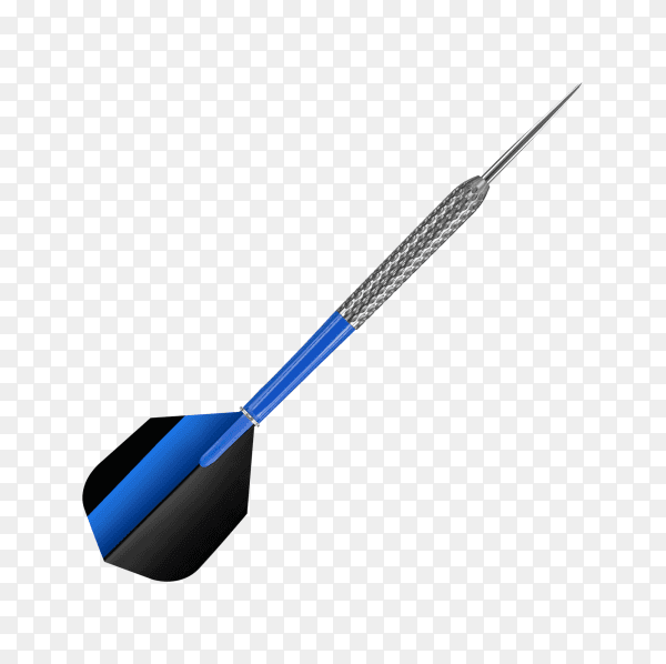 Signal blue and black dart on transparent background PNG