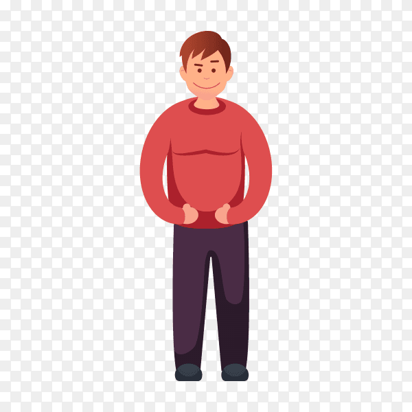 Skinny guy illustration on transparent background PNG
