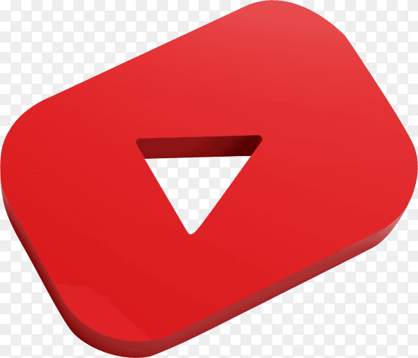 Youtube 3D icon on transparent background PNG