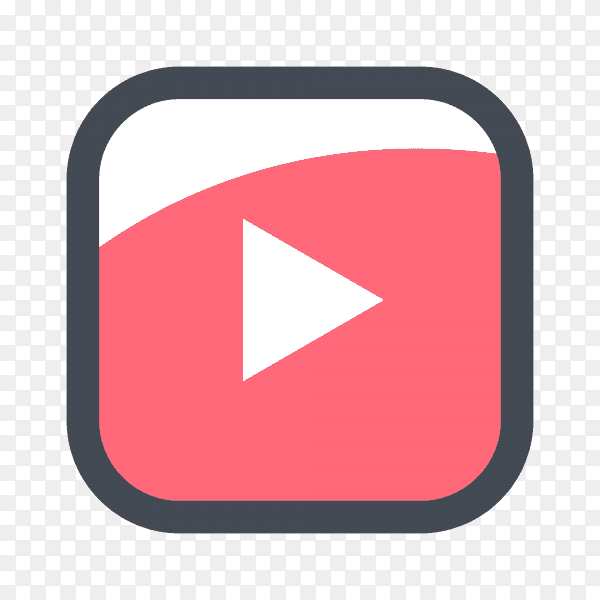 YouTube icon design on transparent background PNG