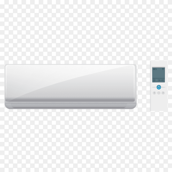 Air conditioner and remote control on transparent background PNG