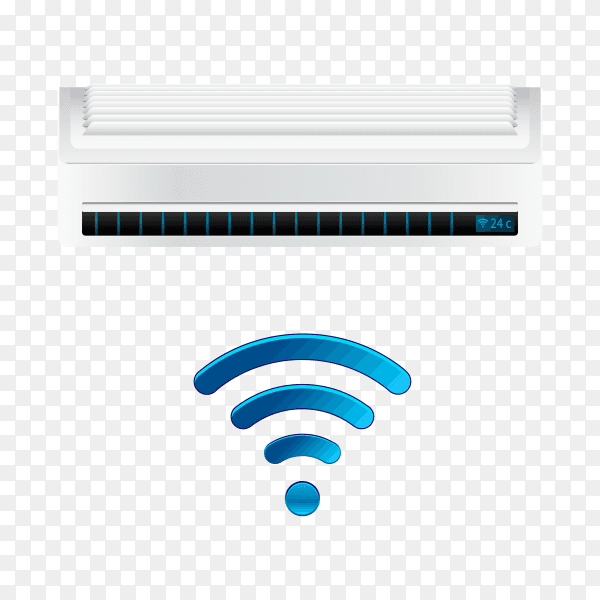 Air conditioner with WiFi control on transparent background PNG