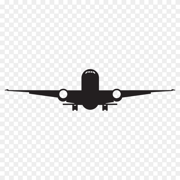 Aircraft silhouette on transparent background PNG