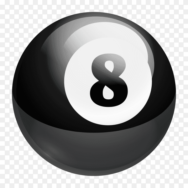 Billiards ball on transparent background PNG