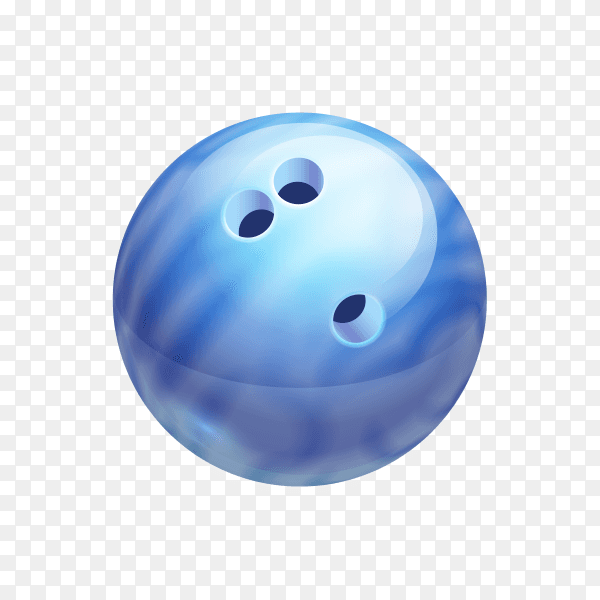 Blue Bowling ball on transparent background PNG