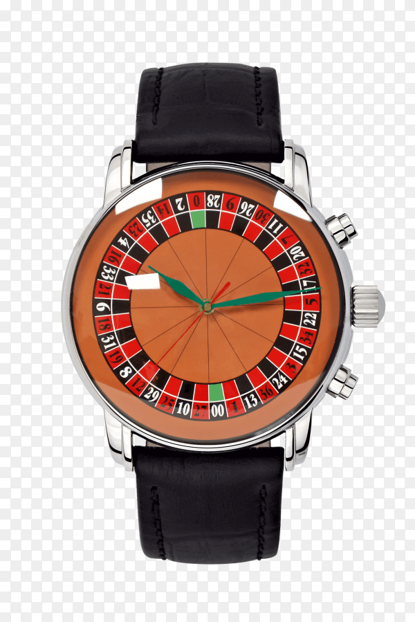 Brown watch isolated on transparent background PNG