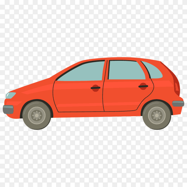 Cartoon car hand drawn on transparent background PNG