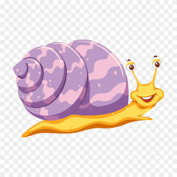 Cheerful Little Garden Snail on transparent background PNG