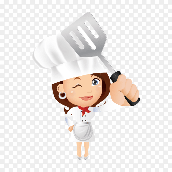 Chef woman isolated on transparent background PNG